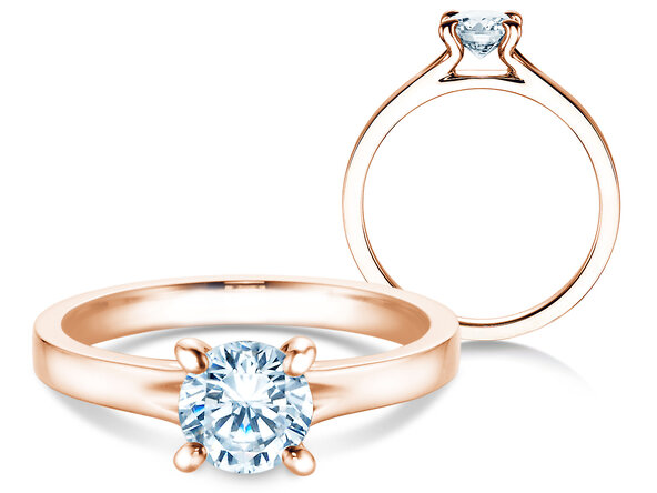 Anillo de compromiso Modern en 18K oro rosa con diamante 1,00ct G/SI