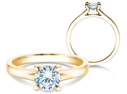 Anillo de compromiso Modern en 14K oro amarillo con diamante 1,00ct G/SI