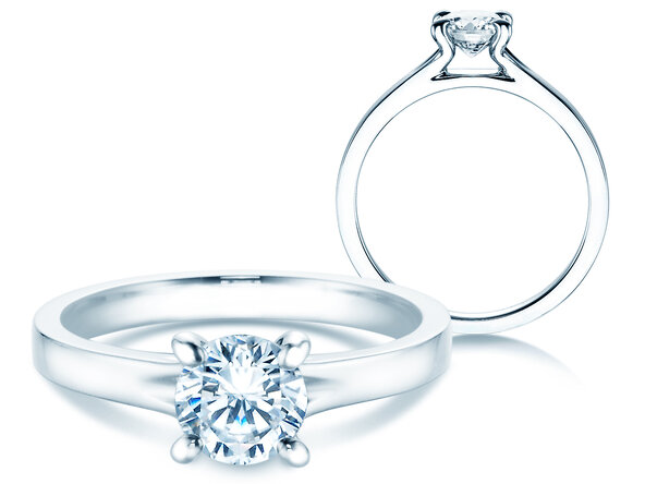 Anillo de compromiso Modern en 18K oro blanco con diamante 1,50ct G/IF