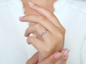 Anillo de compromiso Princess en 14K oro blanco con diamante 0,25ct G/SI