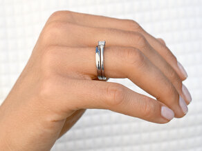 Anillo de compromiso Princess en 14K oro blanco con diamante 0,25ct G/SI