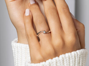 Anillo de compromiso Twist Petite en 14K oro blanco con diamante 0,06ct G/SI