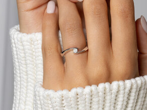 Anillo de compromiso Twist Petite en 14K oro blanco con diamante 0,09ct G/SI
