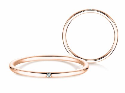 Anillo de compromiso Promise Petite en 18K oro rosa con diamante 0,005ct G/SI
