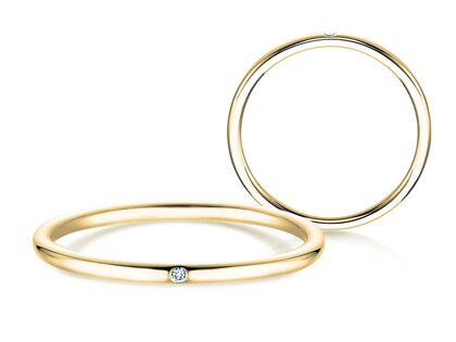 Anillo de compromiso Promise Petite en 9K oro amarillo con diamante 0,005ct G/SI