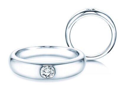 Anillo de compromiso Promise en 9K oro blanco con diamante 0,25ct H/SI