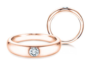 Anillo de compromiso Promise en 18K oro rosa con diamante 0,05ct G/SI
