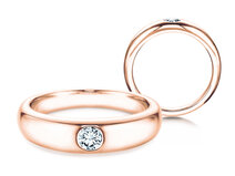 Anillo de compromiso Promise en 9K oro rosa con diamante 0,03ct G/SI