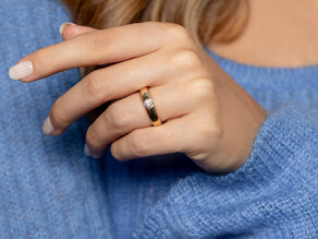Anillo de compromiso Promise en 14K oro blanco con diamante 0,30ct G/IF