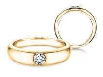 Anillo de compromiso Promise en 14K oro amarillo con diamante 0,05ct G/SI