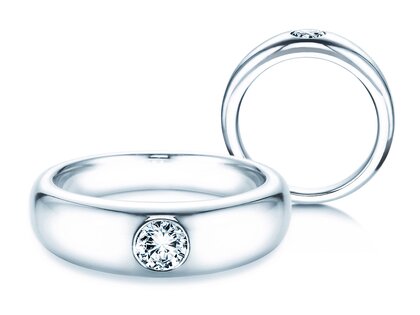 Anillo de compromiso Promise en 14K oro blanco con diamante 0,30ct G/IF