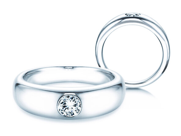 Anillo de compromiso Promise en 14K oro blanco con diamante 0,30ct G/IF