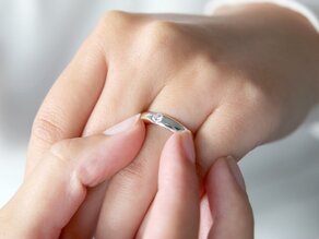 Anillo de compromiso Promise en 9K oro blanco con diamante 0,25ct H/SI
