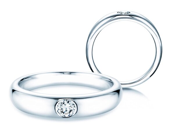 Anillo de compromiso Promise en plata 925/- con diamante 0,15ct G/VS