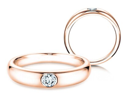 Anillo de compromiso Promise en 18K oro rosa con diamante 0,15ct G/SI
