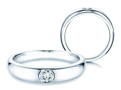 Anillo de compromiso Promise en platino 950/- con diamante 0,15ct G/IF