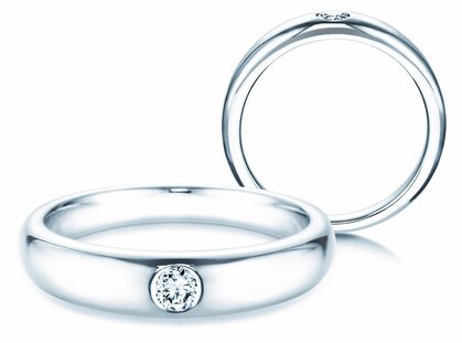 Anillo de compromiso Promise en 14K oro blanco con diamante 0,10ct G/SI