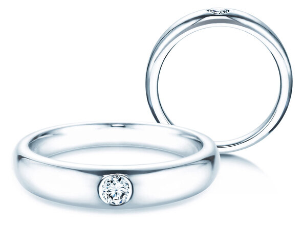 Anillo de compromiso Promise en plata 925/- con diamante 0,10ct D/IF