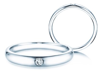 Anillo de compromiso Promise en 14K oro blanco con diamante 0,03ct G/SI