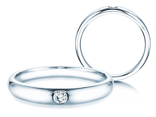Anillo de compromiso Promise en plata 925/- con diamante 0,05ct H/SI