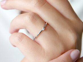 Anillo de compromiso Pure en 9K oro blanco con diamante 0,04ct G/SI