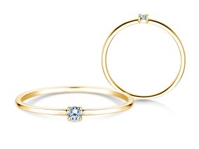Anillo de compromiso Pure en 14K oro amarillo con diamante 0,04ct G/SI