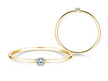 Anillo de compromiso Pure en 9K oro amarillo con diamante 0,04ct G/SI