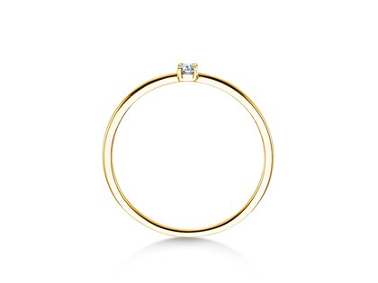 Anillo de compromiso Pure en 9K oro amarillo con diamante 0,04ct G/SI