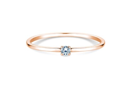 Anillo de compromiso Pure en 14K oro rosa con diamante 0,04ct G/SI