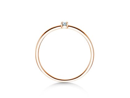 Anillo de compromiso Pure en 14K oro rosa con diamante 0,04ct G/SI