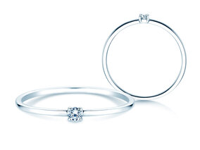 Anillo de compromiso Pure en 14K oro blanco con diamante 0,04ct G/SI