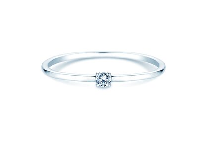 Anillo de compromiso Pure en 9K oro blanco con diamante 0,04ct G/SI
