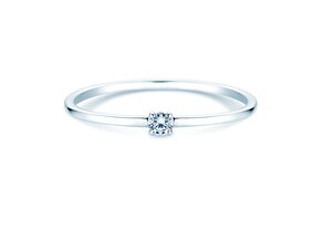 Anillo de compromiso Pure en 9K oro blanco con diamante 0,04ct G/SI