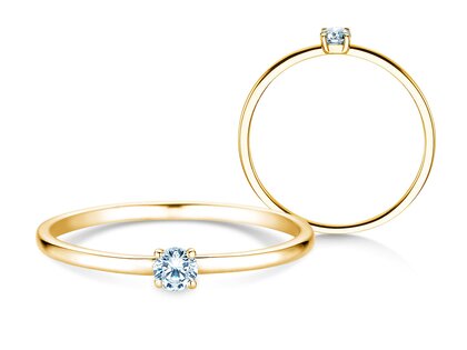 Anillo de compromiso Pure en 14K oro amarillo con diamante 0,08ct G/SI