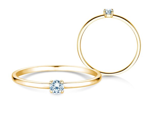 Anillo de compromiso Pure en 14K oro amarillo con diamante 0,08ct G/SI