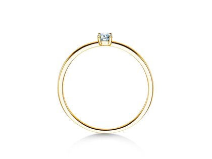 Anillo de compromiso Pure en 14K oro amarillo con diamante 0,08ct G/SI