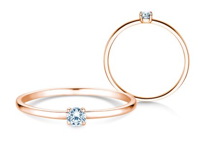 Anillo de compromiso Pure en 9K oro rosa con diamante 0,08ct G/SI