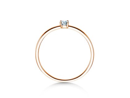 Anillo de compromiso Pure en 18K oro rosa con diamante 0,08ct G/SI