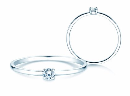 Anillo de compromiso Pure en 18K oro blanco con diamante 0,08ct G/SI