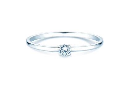 Anillo de compromiso Pure en 14K oro blanco con diamante 0,08ct G/SI