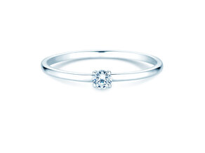 Anillo de compromiso Pure en 14K oro blanco con diamante 0,08ct G/SI