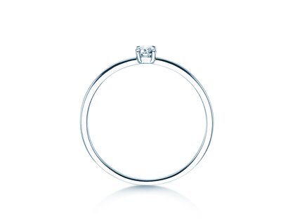 Anillo de compromiso Pure en 14K oro blanco con diamante 0,08ct G/SI