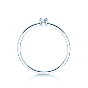 Anillo de compromiso Pure en 14K oro blanco con diamante 0,08ct G/SI