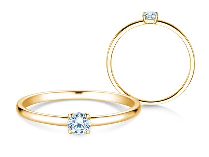 Anillo de compromiso Pure en 14K oro amarillo con diamante 0,13ct G/SI