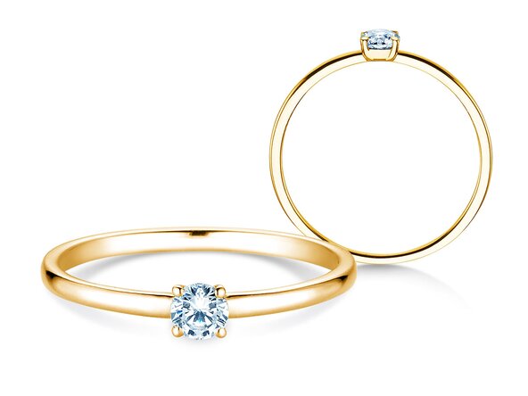 Anillo de compromiso Pure en 14K oro amarillo con diamante 0,13ct G/SI