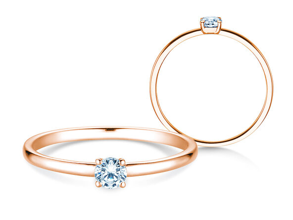 Anillo de compromiso Pure en 14K oro rosa con diamante 0,13ct G/SI