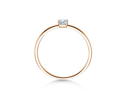 Anillo de compromiso Pure en 14K oro rosa con diamante 0,13ct G/SI