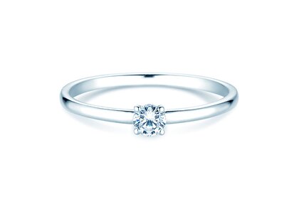 Anillo de compromiso Pure en 14K oro blanco con diamante 0,13ct G/SI