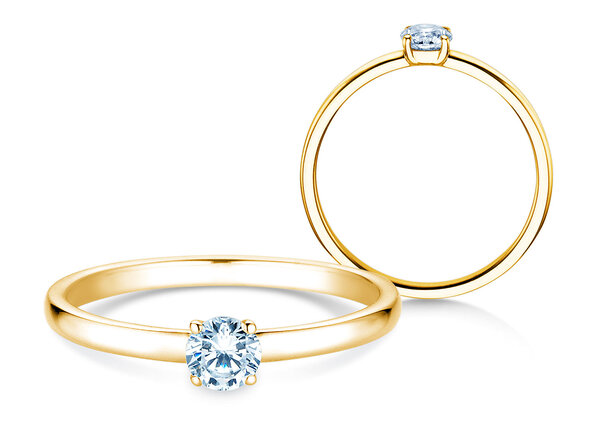 Anillo de compromiso Pure en 9K oro amarillo con diamante 0,23ct G/SI