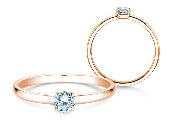Anillo de compromiso Pure en 9K oro rosa con diamante 0,23ct G/SI